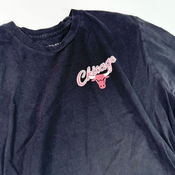Mitchell & Ness T-Shirt Mens Medium Black Chicago Bulls  Short-Sleeve Crew-Neck - Picture 4 of 9